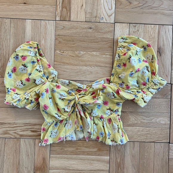 LoveShackFancy Tops - Love shack fancy yellow floral top
